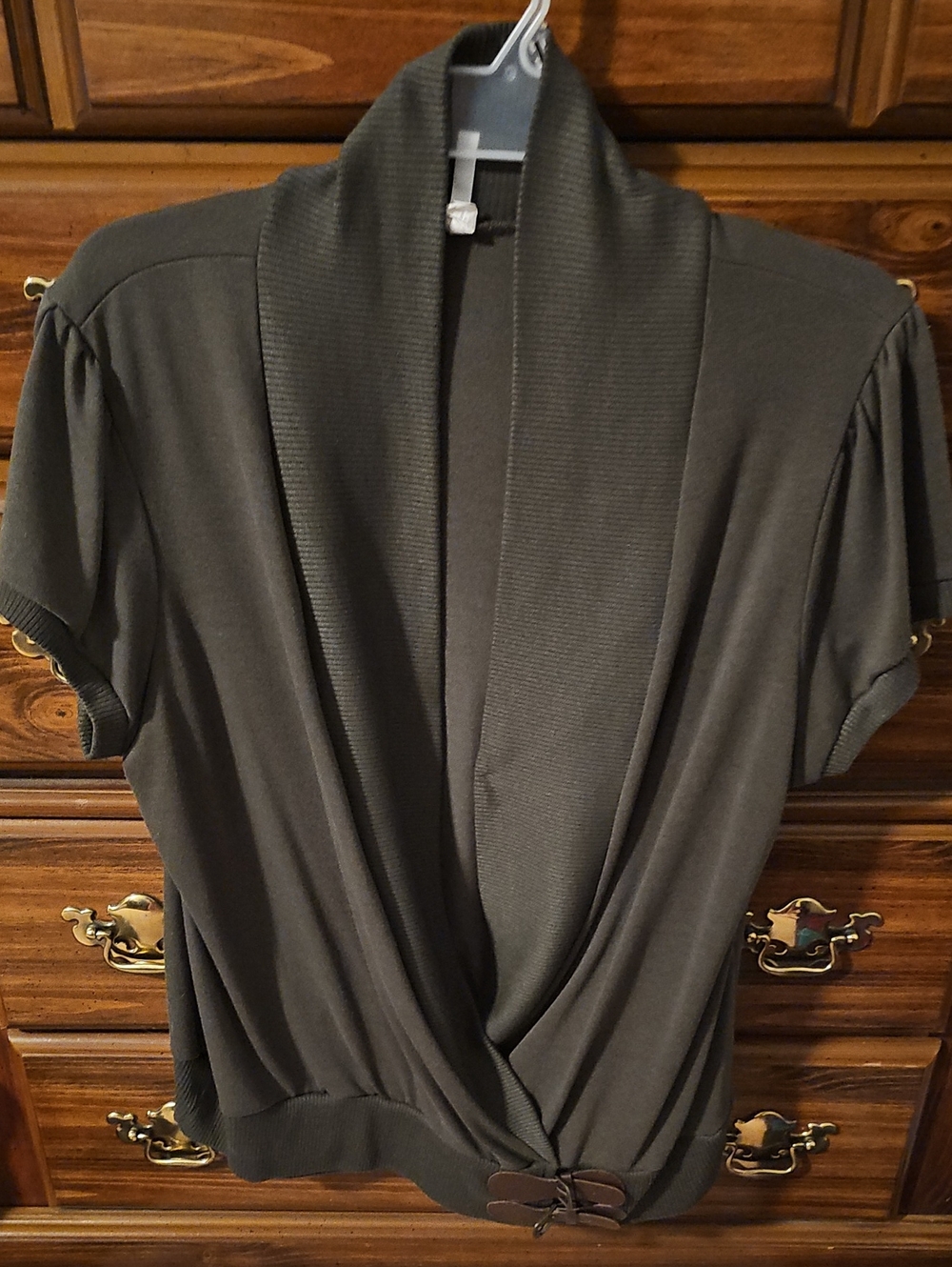 Discreet Olive Green Knit Top